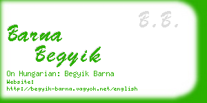 barna begyik business card